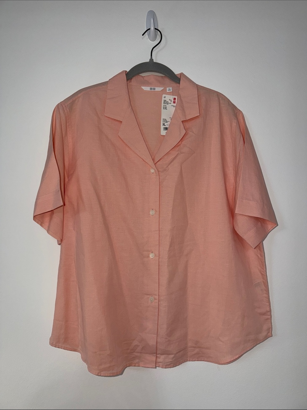 Uniqlo Peach Button-Front Short-Sleeve Shirt